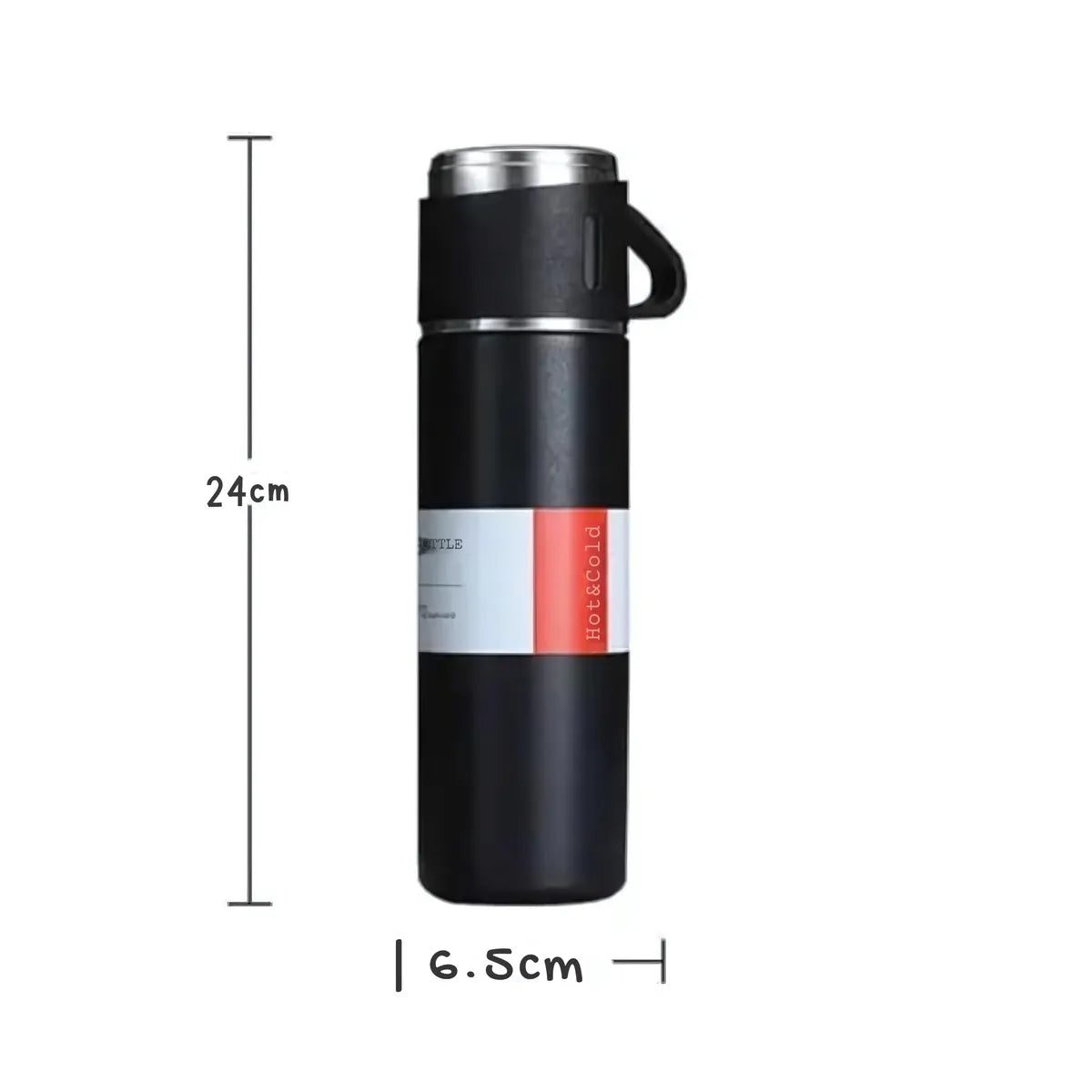 Multicolour Stainless Steel Vacuum Bottle Set With 2 Mugs 500 Ml - Insulated Flask Gift Set